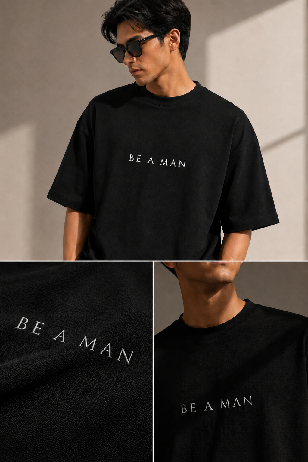 BE A MAN. — Terry Oversized T-Shirt