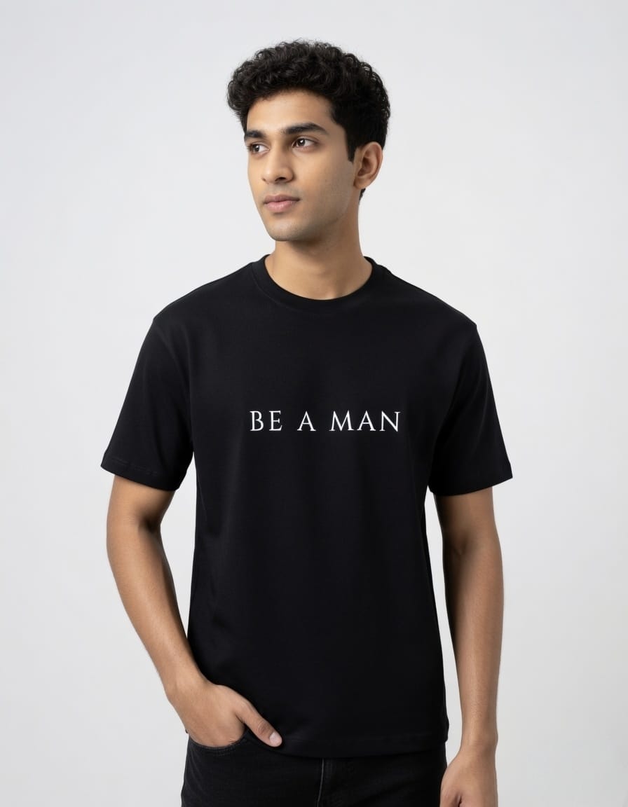 BE A MAN |  premium  standard Stretch T-Shirt | Larzaa Lifestyle