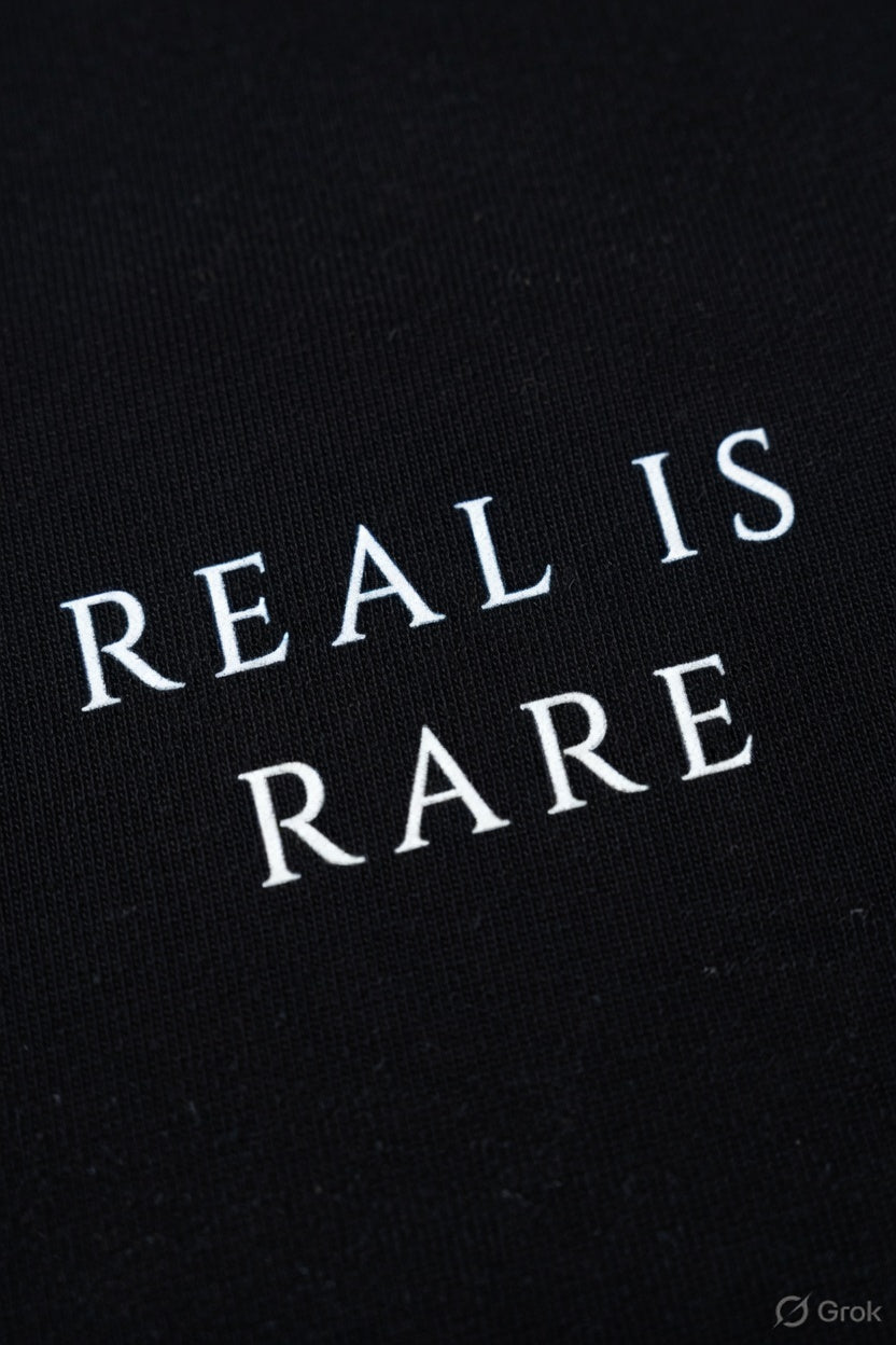 REAL IS RARE | Premium 260 GSM Black Terry Oversized T-Shirt | Larzaa Lifestyle