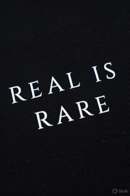 REAL IS RARE | Premium 260 GSM Black Terry Oversized T-Shirt | Larzaa Lifestyle